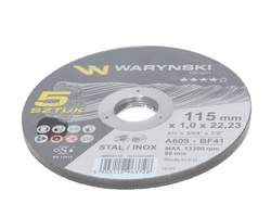 Tarcza do cięcia metalu 115 x1.0 x22.23 mm 5 sztuk Waryński 