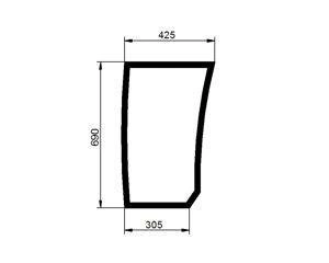 szyba do ciągnika Deutz-Fahr, Lamborghini, Same - przednia dolna lewa 00121435010 (1458)
