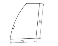 szyba koparka Liebherr - drzwi górna przednia 11082458 (4463)