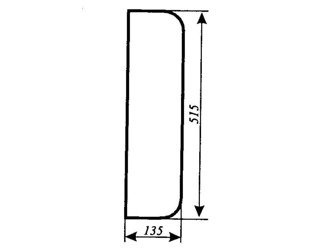 szyba do ciągnika C-360 kabina Kunów (blaszanka, czterdziestka) - przednia boczna (8)