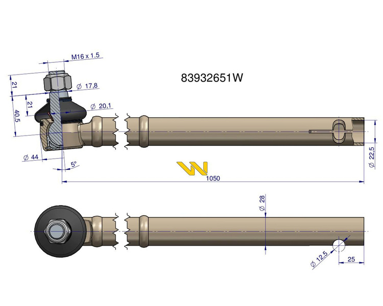 Przegub kierowniczy prawy 83932651 Ford New Holland WARYŃSKI