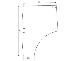 szyba do ciągnika John Deere - drzwi lewe LVU26038