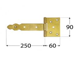 Zawias bramkowy ozdobny 250x60x90x2,5 bramy drzwi domax