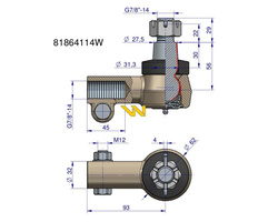 Przegub kierowniczy prawy 7/8" 81864114 Ford New Holland WARYŃSKI