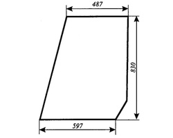 szyba do ciągnika T25 A2 kabina Sokółka - boczna (lewa, prawa) (492)
