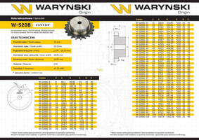 Koło zębate hartowane z kołnierzem 20B-1 (R1 1.1/4) Z-16 Waryński