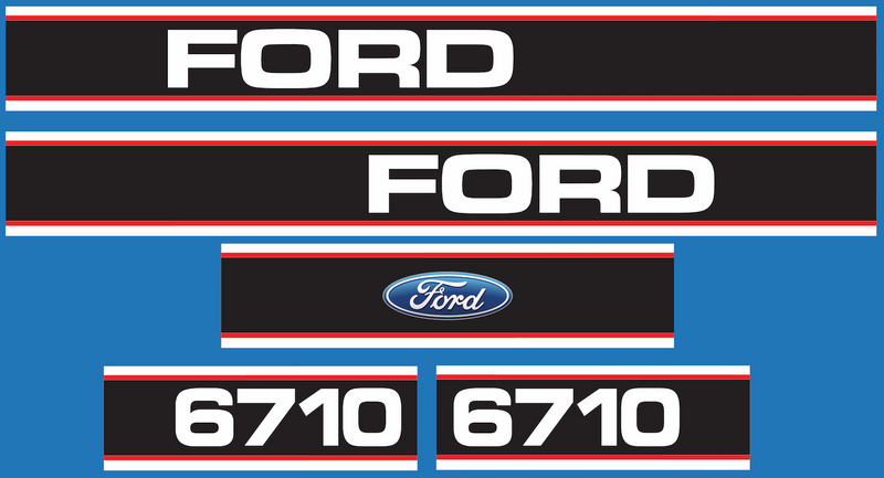 naklejka, logo na maskę ciągnik Ford 6710 22240030