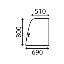 szyba Bobcat, Doosan, Yanmar - boczna przednia górna przesuwana prawa EK1039-698, K1026098A, 7006558