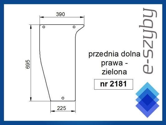 szyba Claas/Renault Cergos - przednia dolna prawa (2181)