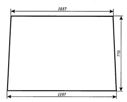 szyba do ciągnika C-360 kabina Lubsko - przednia (107)
