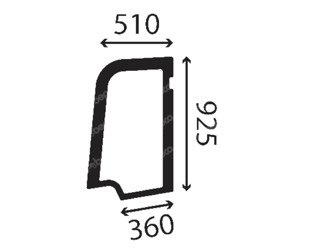 szyba JCB - drzwi górna 335/H2974 (4796)