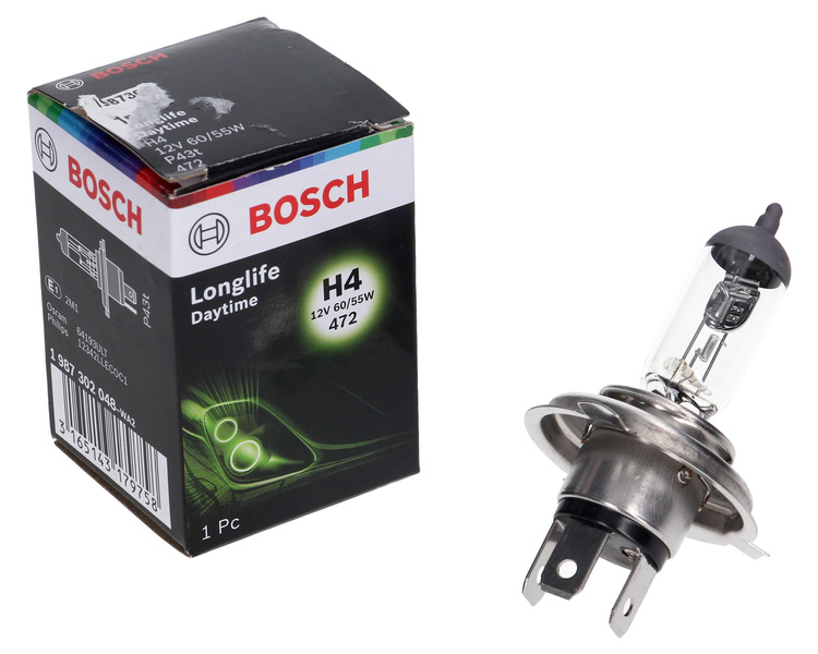 żarówka BOSCH H4 12V 60/55W P43t 472 Longlife Daytime