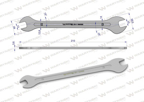 Klucz ultra płaski 12 x 13 mm, CrV Waryński