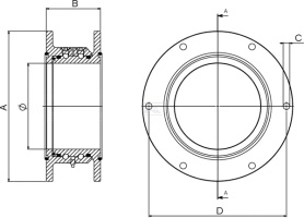 Złączka obrotowa z 2 kołnierzami Battioni Pagani, kpl. 8"