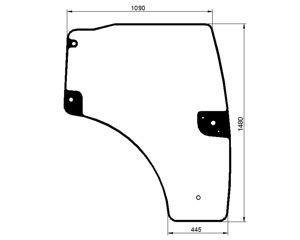 szyba do ciągnika Deutz-Fahr - drzwi prawe 0.016.2561.0
