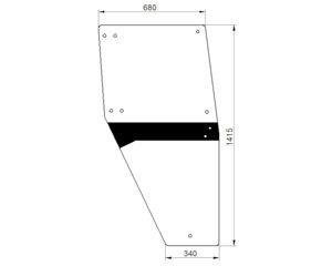 szyba do ciągnika Deutz-Fahr - drzwi prawe bezbarwne 04358528 (1347)