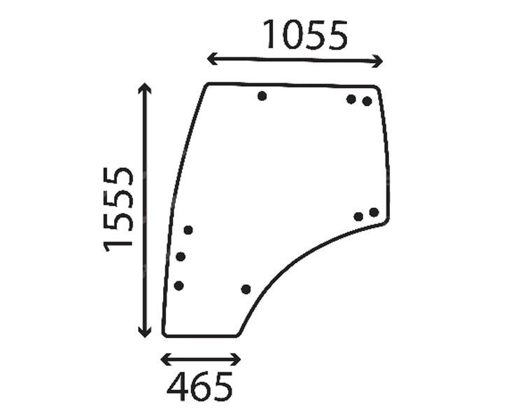szyba do ciągnika Kubota - drzwi lewe 3Y205-70770 (4653)