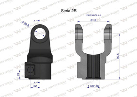 Widłak wału na trzpień 1 3/8 Z6 - 23.8X61.3  Seria 2R Waryński