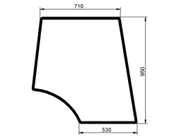szyba do ciągnika Valtra / Valmet - drzwi góra prawa V31506000 (1327)