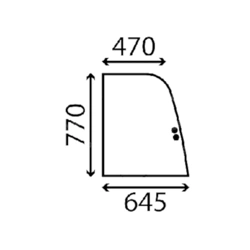 szyba Yanmar - boczna przednia przesuwana prawa E90300-031