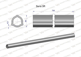 Rura wewnętrzna Seria 3R do wału 860 przegubowo-teleskopowego 36x4.5 mm 705 mm WARYŃSKI [WR2323705]