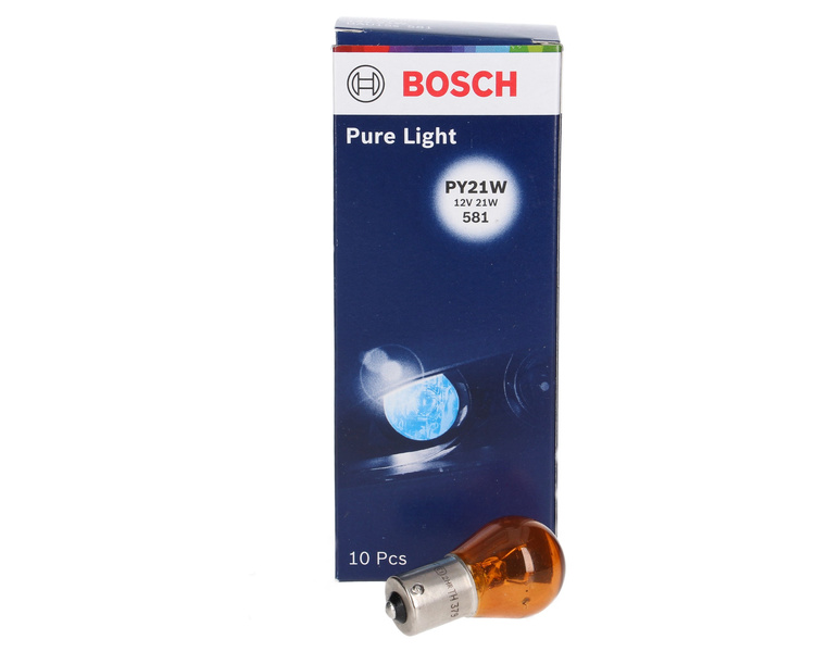 żarówka BOSCH amber 12V 21W BAU15s 581 PY21W Pure Light