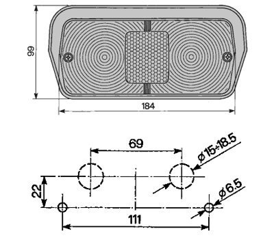 lampa tylna lewa Case, Fiat, Ford, Massey Ferguson, New Holland 83960360, E4NN13N510AB