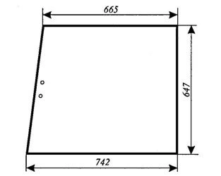 szyba do ciągnika Massey Ferguson serie 2000 - boczna prawa przesuwna (882) 3380125M2