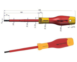 Wkrętak płaski izolowany 4x100 mm stal S2 Waryński