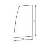 szyba koparka Liebherr - drzwi górna przednia 7029423 (2993)