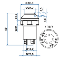 przycisk, włącznik blokady mechanizmu różnicowego Landini, Massey Ferguson 3384575M1