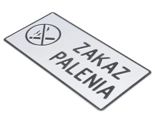 Tablica ostrzegawcza metalowa Zakaz Palenia szary 28x14 cm