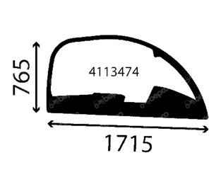 szyba do ładowarki Claas - boczna prawa 0013044420 (5113)
