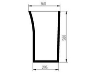 szyba do ciągnika Kubota - przednia dolna lewa 3C59170560 (2691)