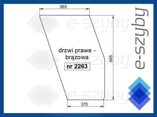 szyba FIAT serie 80 90 94 - drzwi prawe brązowe (2263)