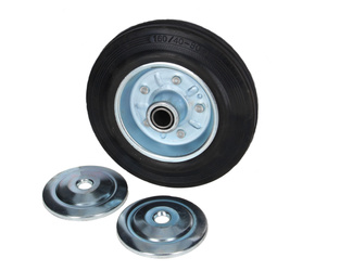 Koło z tulejką 160mm 140kg metalowo gumowe do wózków