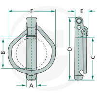 zatyczka, zawleczka zatrzaskowa 4.5mm, fi 32mm 5 szt ocynkowana