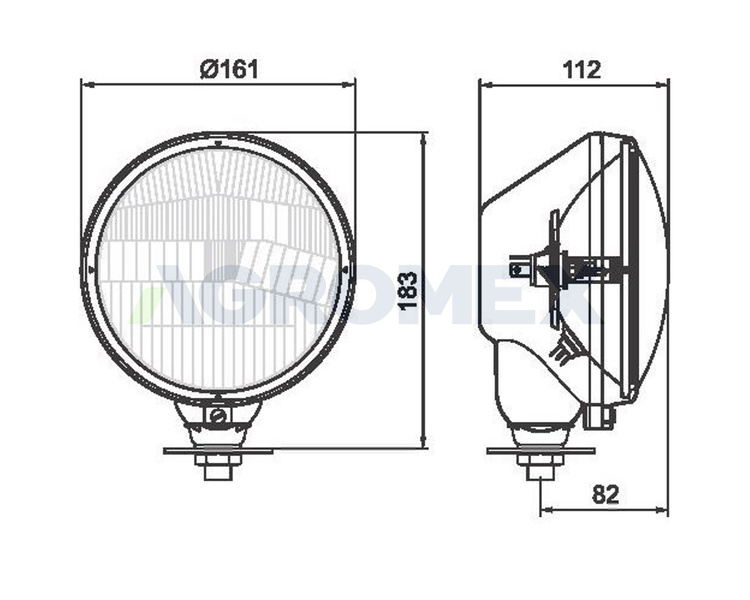 Reflektor lampa przedni metal lewy H4 Ursus C-330 C-360 WESEM
