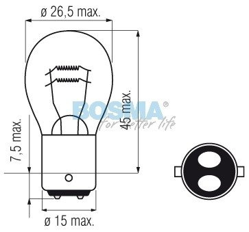 żarówka 12V 21/5W P21/5W BAY15d BOSMA