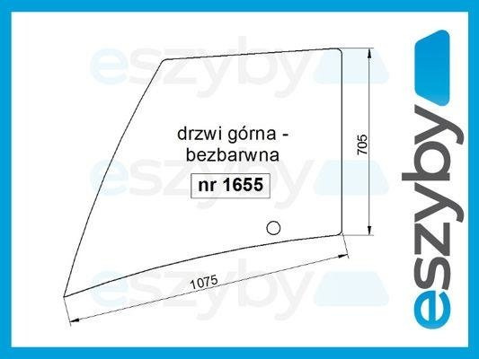 szyba ładowarka teleskopowa New Holland LM 410 415 420 425 430 435 445 630 640 - drzwi górna 85806270 (1655)