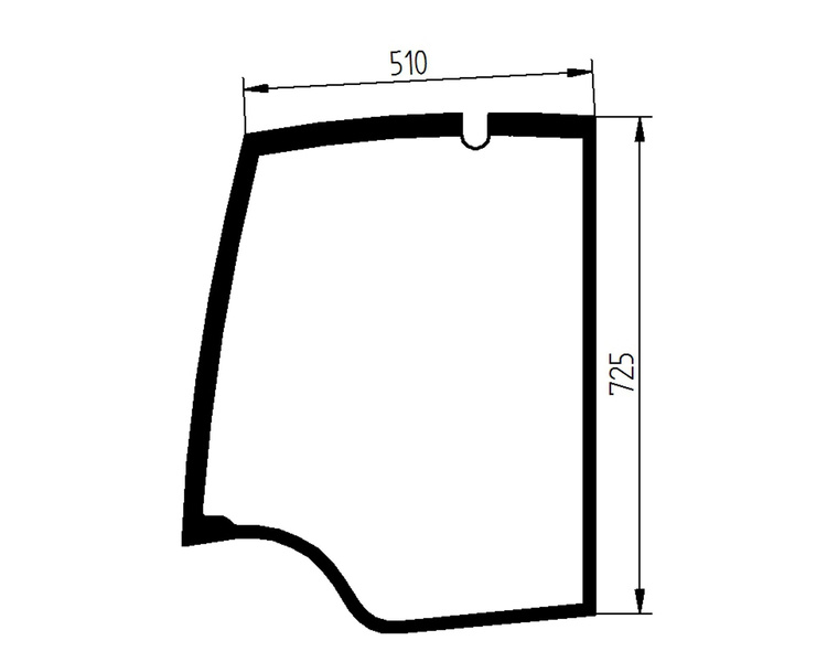 szyba ładowarka teleskopowa JCB - drzwi górna 332/V1438 (3503)