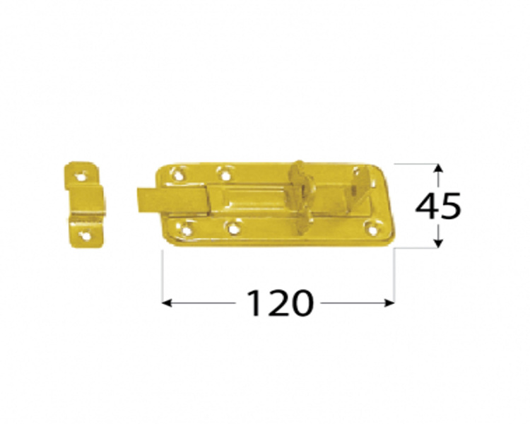 Zasuwa zasuwka tłoczona z ryglem prostym 120x45x1,0 dmx
