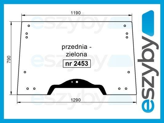 szyba CLAAS / Renault Axos 310 320 330 340 - przednia 6005029094 (2453)