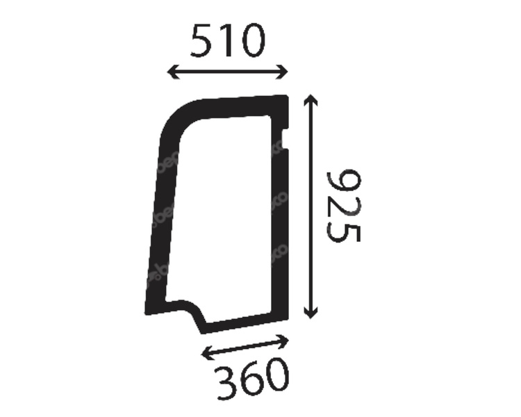 szyba JCB - drzwi górna 335/H2974 (4796)