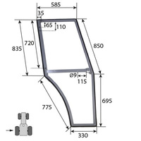 rama drzwi prawych ciągnika Massey Ferguson seria 300 3478236M91