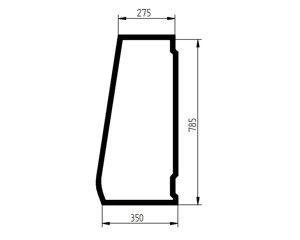 szyba Kubota STV32, STV36, STV40 - boczna prawa 0069545769 (4086)