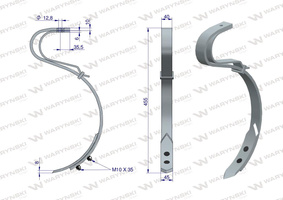 Ząb kultywatora z dodatkową sprężyną 450mm w-1410010010 Waryński