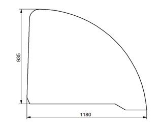 szyba ładowarka teleskopowa Ausa - boczna prawa 35.13051.00 (5324)