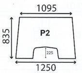 szyba Massey Ferguson seria 300 kabina Sankey - przednia 3475992M1 (2581)