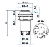 przycisk, włącznik łączenia zbiornika ziarna Deutz-Fahr 06257561